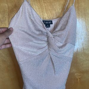 NWOT pink glitter bodysuit